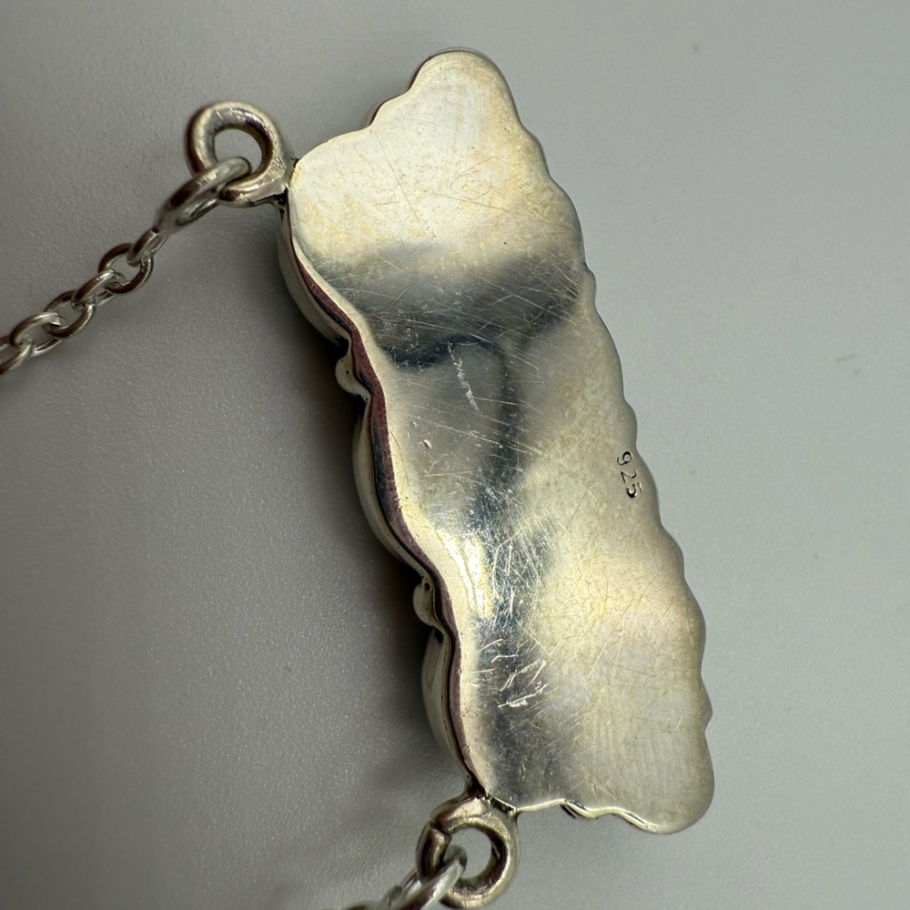 Turquoise Double Stack Sterling Silver 925 Neckla… - image 4